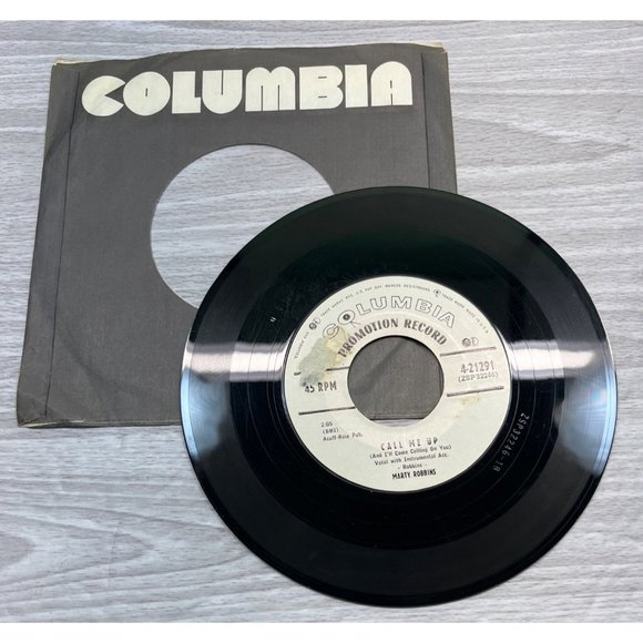 Marty Robbins I'm Too Big to Cry / Call Me Up 45 Country Promo Columbia 4-21291 - Picture 4 of 4